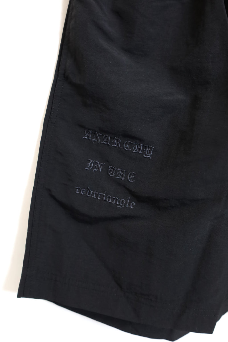 TANIMA / Nylon Short Pants - redtriangle embroidery blk