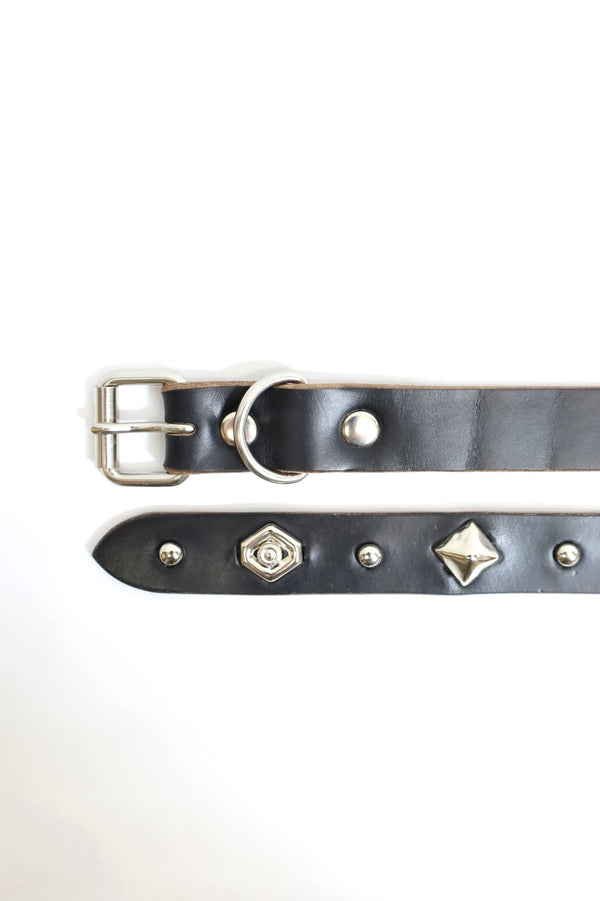 Re-ACT / Studs Sword tip Narrow Long Belt - Black