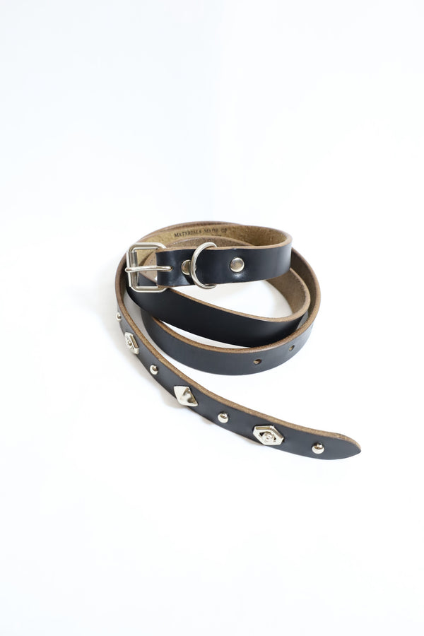 Re-ACT / Studs Sword tip Narrow Long Belt - Black