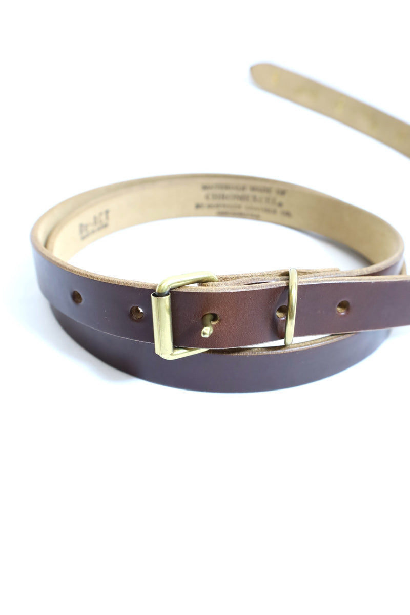 Re-ACT / Studs Sword tip Narrow Long Belt - Choco