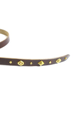 Re-ACT / Studs Sword tip Narrow Long Belt - Choco