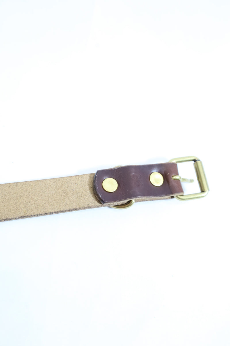 Re-ACT / Studs Sword tip Narrow Long Belt - Choco