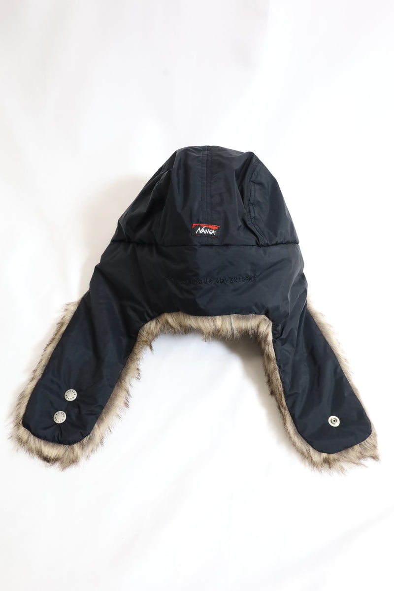 NANGA/AURORA TEX FUR FLIGHT CAP - BLACK