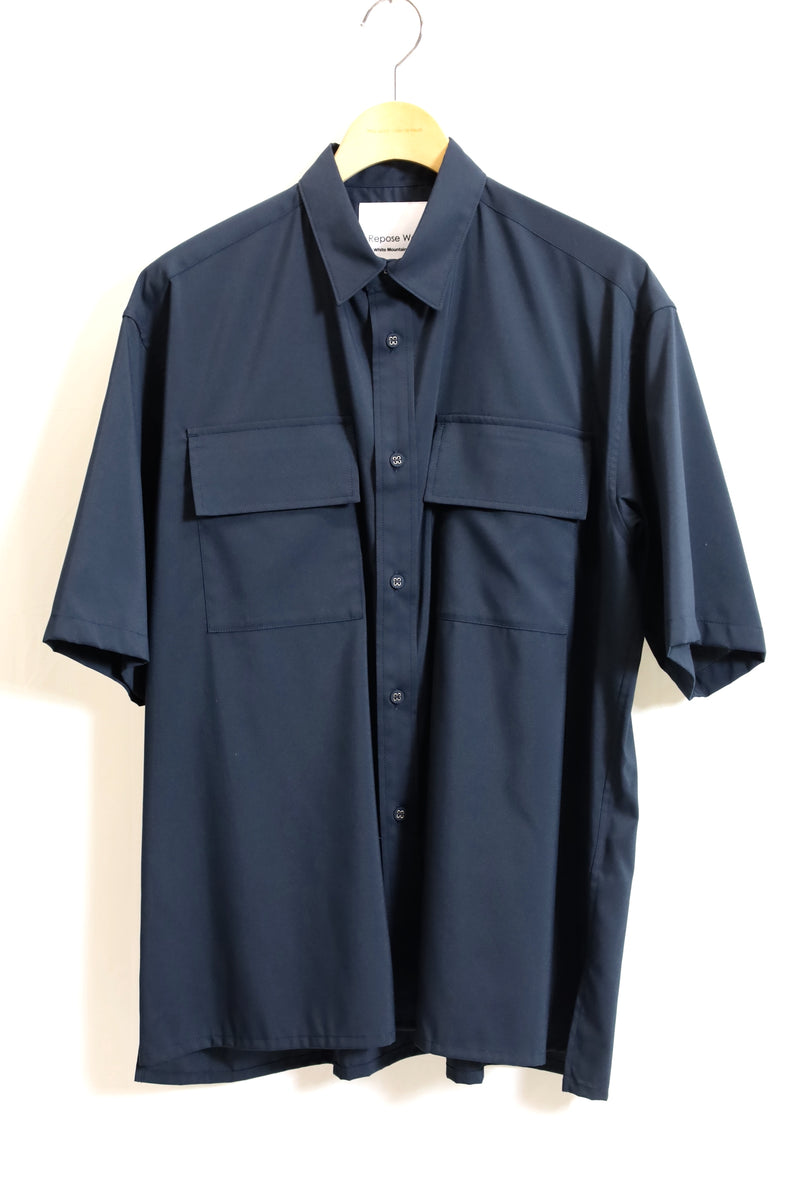 RW / REGULAR COLLAR HALF SLEEVE SHIRT-RW2471103-NAVY