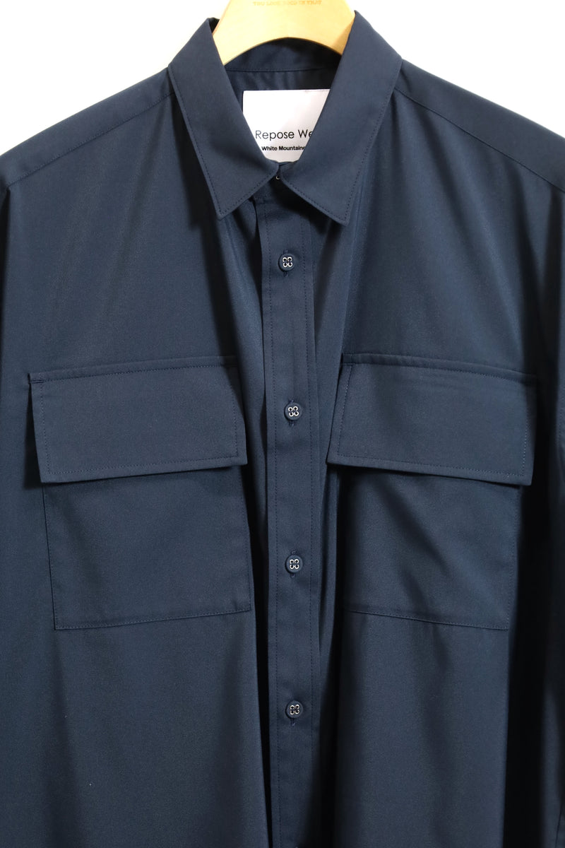 RW / REGULAR COLLAR HALF SLEEVE SHIRT-RW2471103-NAVY 