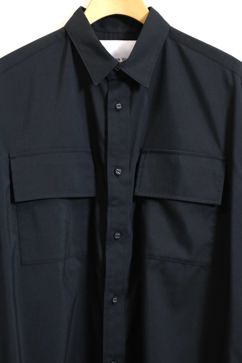 RW / REGULAR COLLAR HALF SLEEVE SHIRT-RW2471103-BLACK