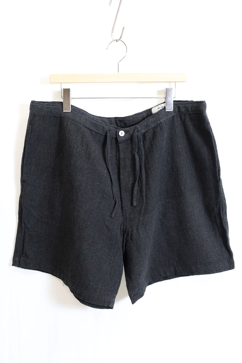 alvana / Handspun hemp easy shorts - Ink Black 