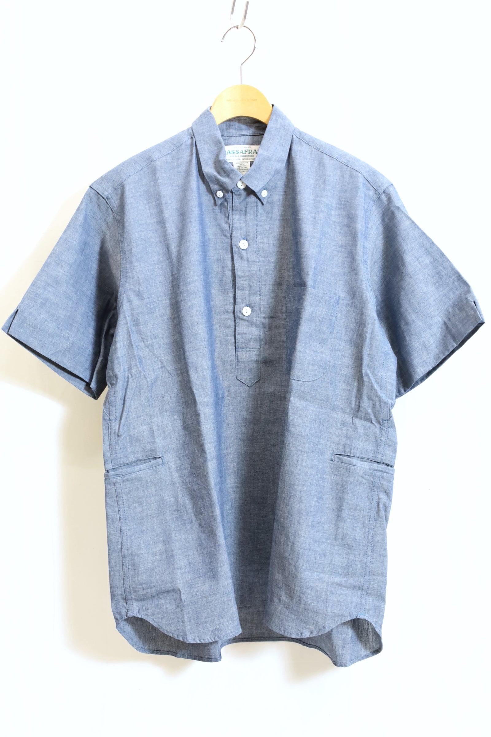 SASSAFRAS / WHEEL BARROW SHELL SHIRT 1/2 (5oz CHAMBRAY) - SF242135 ...