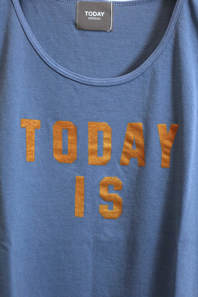 TODAY edition / "TODAY IS" Tank Top - BLUE
