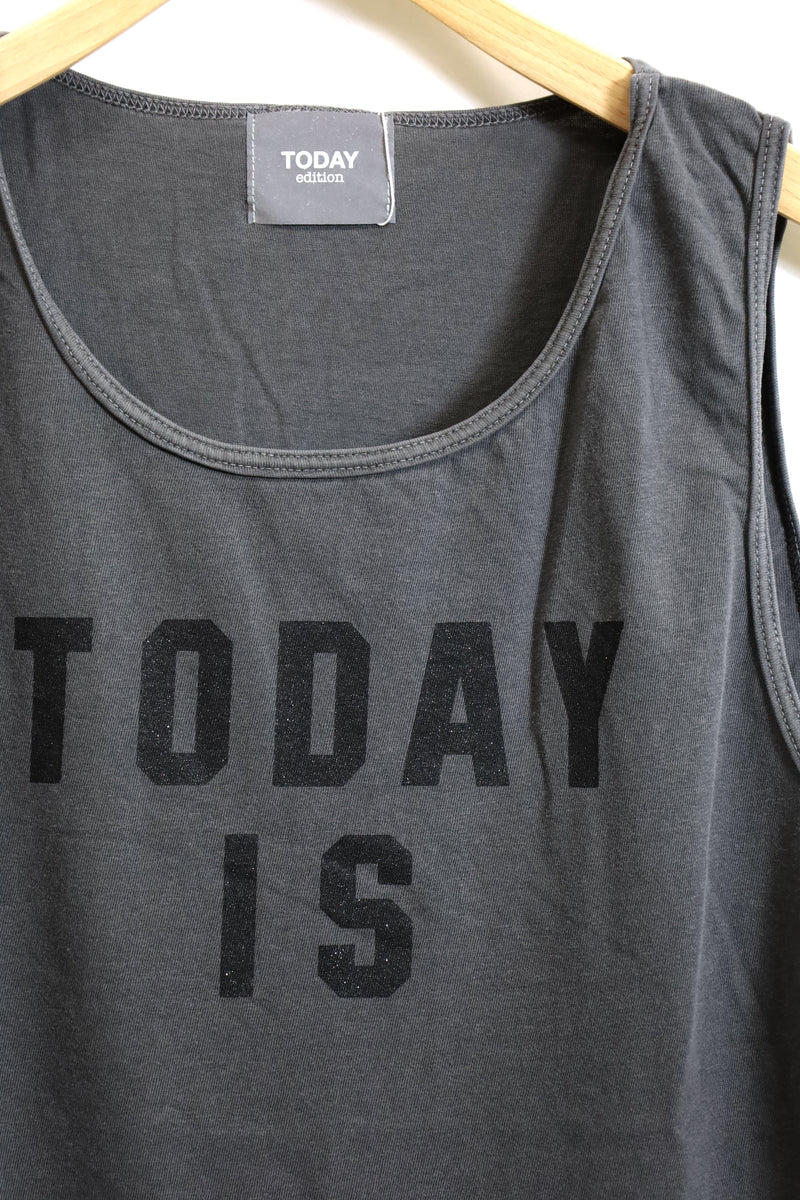 TODAY edition / "TODAY IS" Tank Top - BLACK