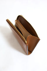 Re-ACT / Shell Cordvan L Zip Compact Wallet - Brown