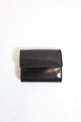 Re-ACT / Shell Cordvan Three Fold  Mini Wallet - Black