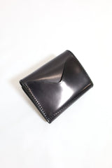 Re-ACT / Shell Cordvan Three Fold  Mini Wallet - Black