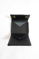 Re-ACT / Shell Cordvan Three Fold  Mini Wallet - Black