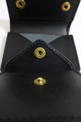 Re-ACT / Shell Cordvan Three Fold  Mini Wallet - Black