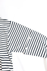 MODMNT /DETACHABLE BORDER L/S TEE - WHT×NVY