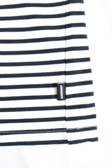 MODMNT /DETACHABLE BORDER L/S TEE - WHT×NVY