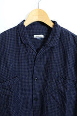 jujudhau / Beack Collar Shirt 1/2 - Blue Check