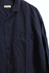 jujudhau / Beack Collar Shirt 1/2 - Blue Check