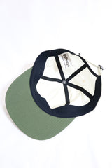 Garbage / SOFT BRIM 6 PANEL CAP LOW (HAPPY CHEMICALS) - OFF WHITE / ARMY GREEN BRIM (ARMY GREEN EMB)