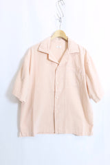 alvana /Uneven  open collar S/S shirts - Pink