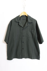 alvana /Uneven  open collar S/S shirts - Black