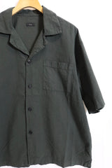 alvana /Uneven  open collar S/S shirts - Black