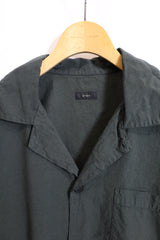 alvana /Uneven  open collar S/S shirts - Black