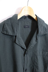 alvana /Uneven  open collar S/S shirts - Black