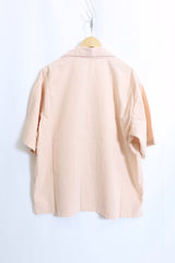alvana /Uneven  open collar S/S shirts - Pink