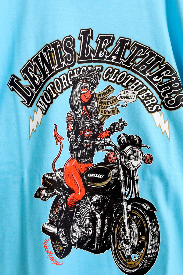 EROSTIKA × LEWIS LEATHERS TEE / AQUA