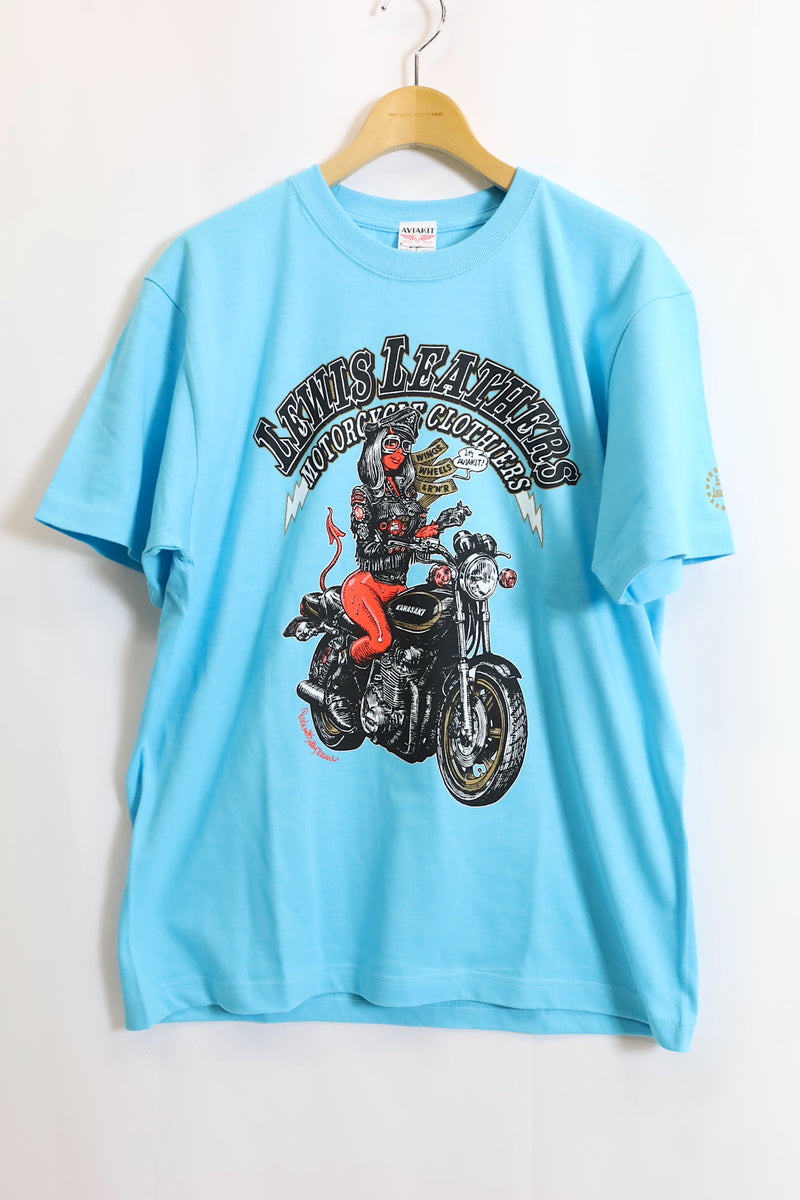 EROSTIKA × LEWIS LEATHERS TEE / AQUA