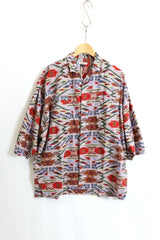 jujudhau / Beack Collar Shirt 1/2 - Dakha Red