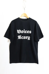 Hombre Nino / S/S PRINT TEE (VOICES SCARY) - BLACK/WHITE