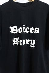 Hombre Nino / S/S PRINT TEE (VOICES SCARY) - BLACK/WHITE