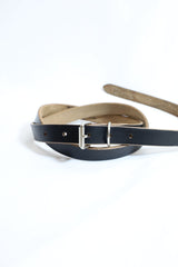 Re-ACT / Studs Flower Narrow Long Belt - Black