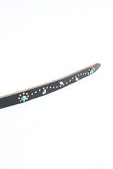 Re-ACT / Studs Flower Narrow Long Belt - Black