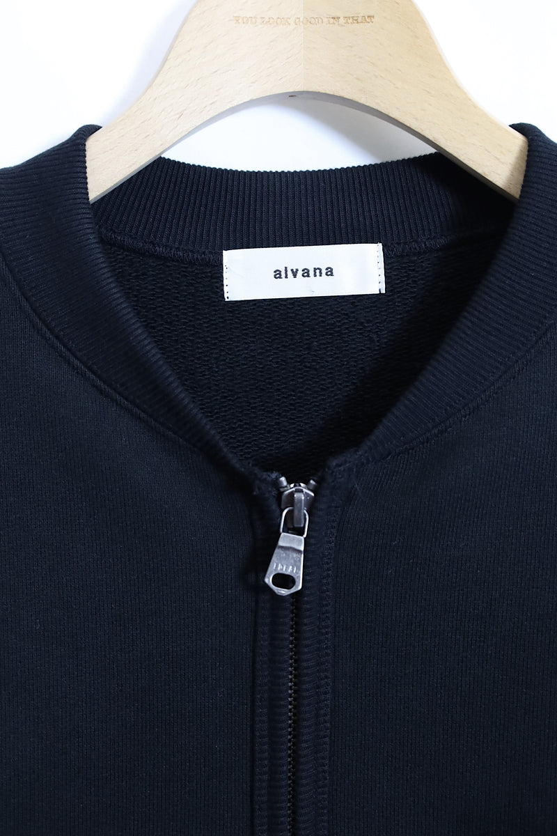 alvana / MASSIVE ZIP CARDIGAN (heavy urake) - Black 