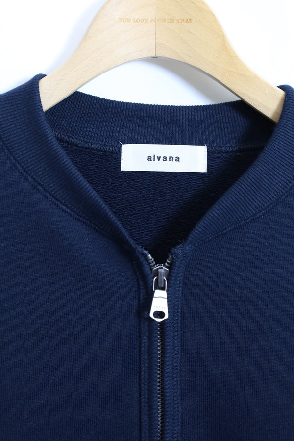 alvana / MASSIVE ZIP CARDIGAN (heavy urake) - D.Navy