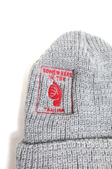 TANIMA / Somewhere Knit Cap design by cover (刺繍Ver.) - Gray/Red